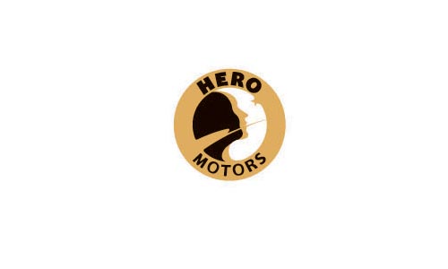 HERO MOTORS 英文LOGO設(shè)計用圓形中的臉形輪廊創(chuàng)意