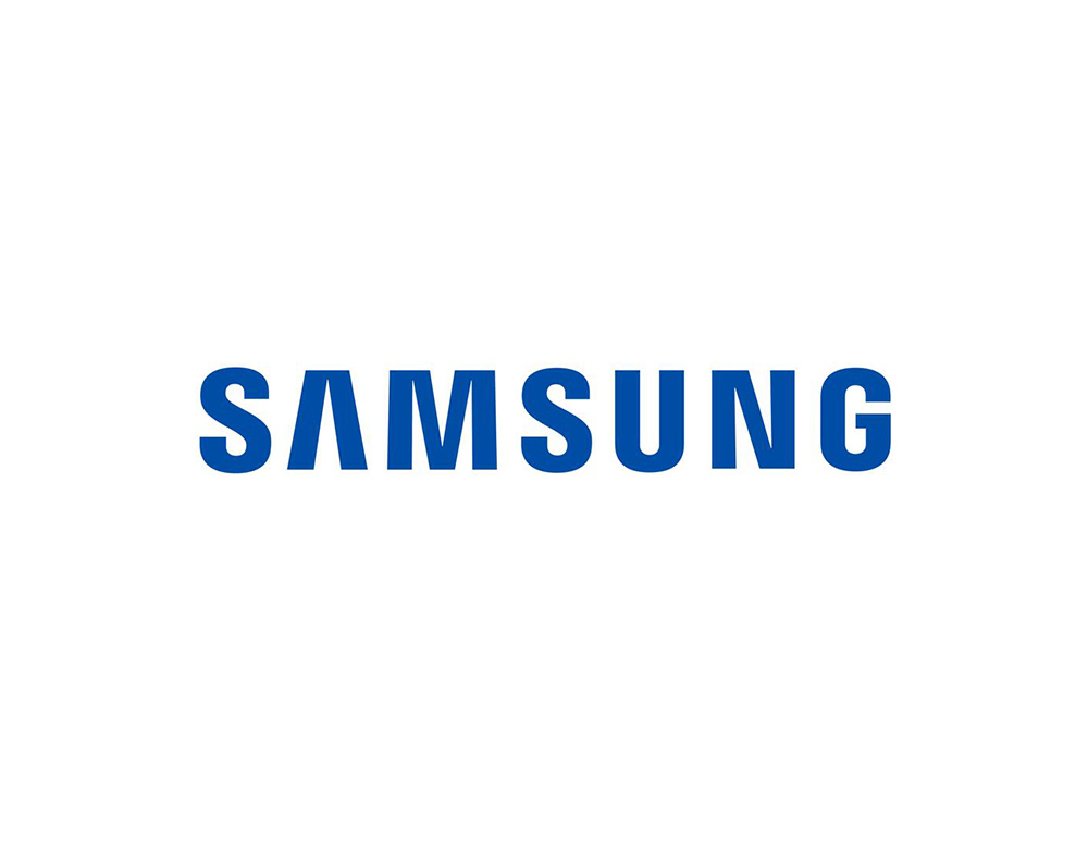 samsung三星logo設(shè)計(jì)，以藍(lán)色為主色調(diào)字母samsung構(gòu)成。