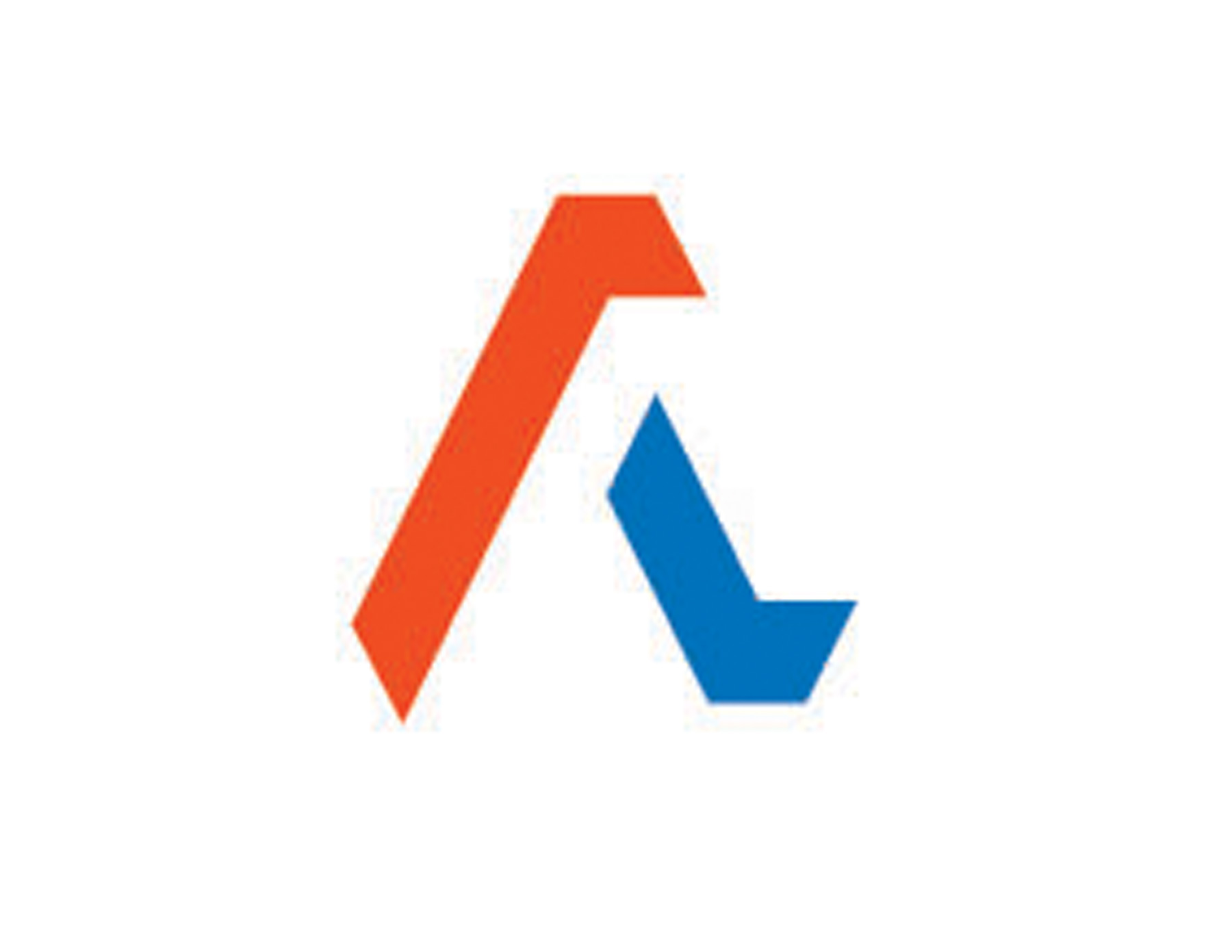 用紅藍(lán)色塊抽象組合的A字母logo設(shè)計(jì)