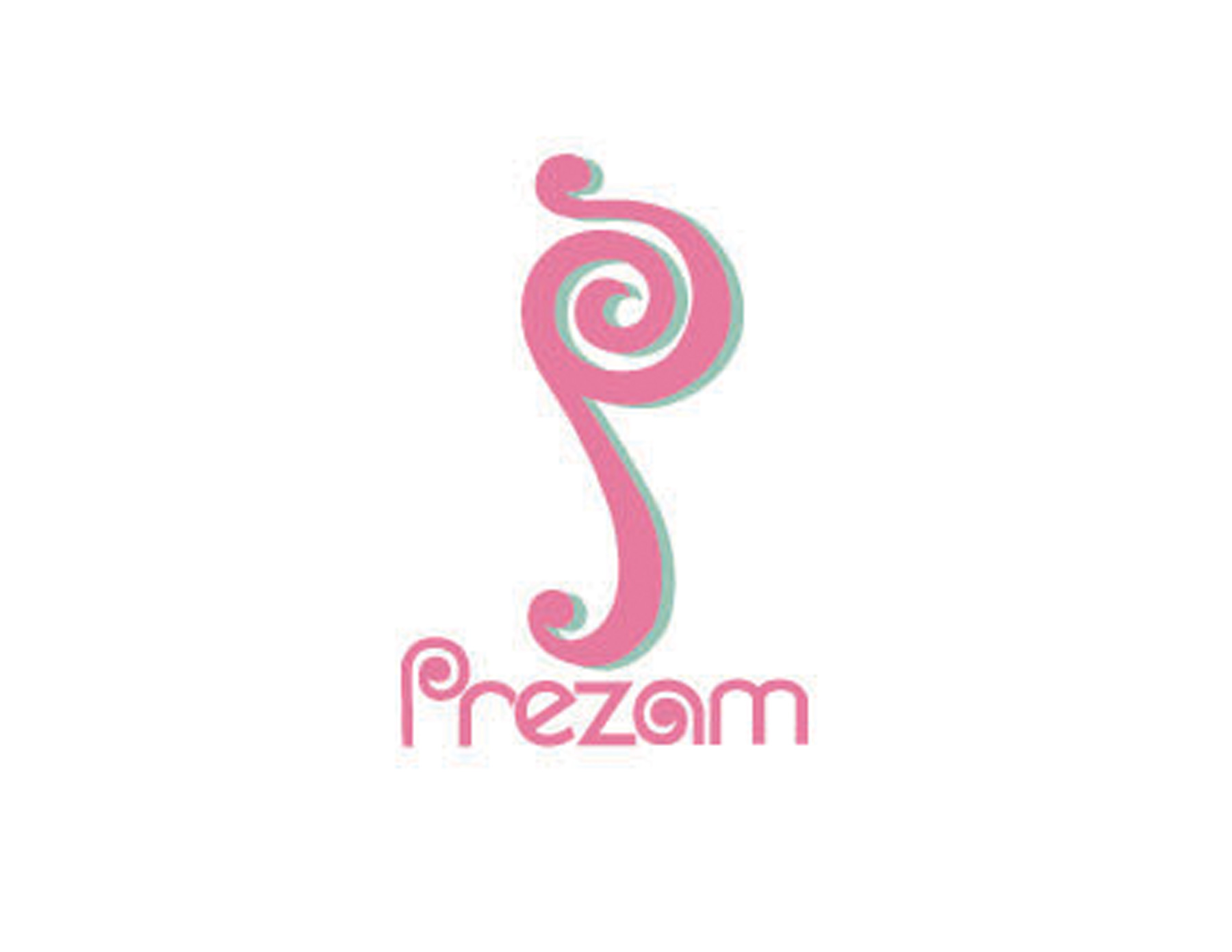 P字母變形設(shè)計(jì)為音符的創(chuàng)意，配合Prezom品牌名稱(chēng)。