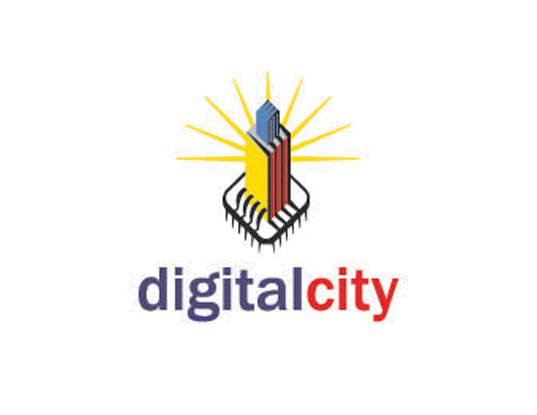 城市建筑LOGO設(shè)計(jì)以地標(biāo)加放射的光芒為創(chuàng)意配合名稱digitalcity簡潔明了表達(dá)。