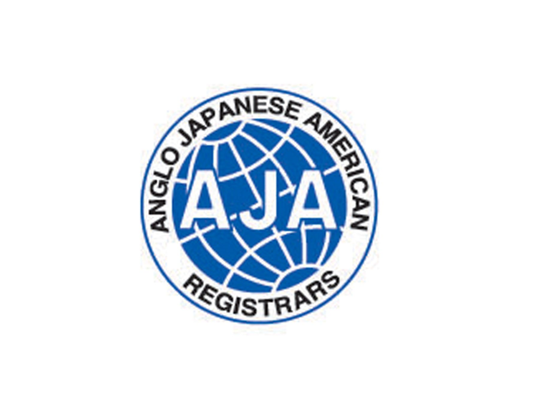 AJA創(chuàng)意logo采用全球圖案為核心，藍色為主色調。