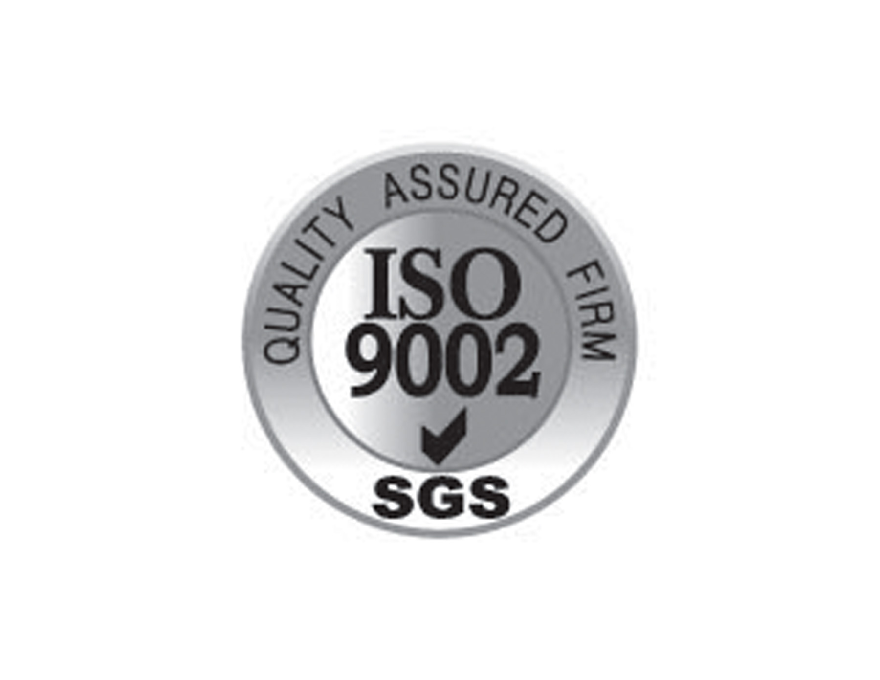 ISO9002認證體系LOGO設計，圓徽中帶有SGS字樣，金融質感增加視覺沖擊力