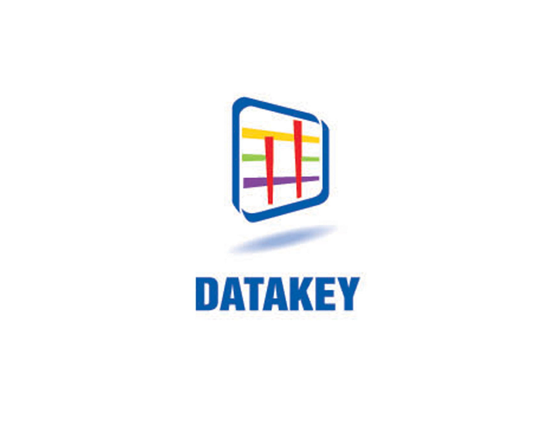 DATAKEY科技企業(yè)標(biāo)志以紅黃等顏色的線條配合透視感的形狀。