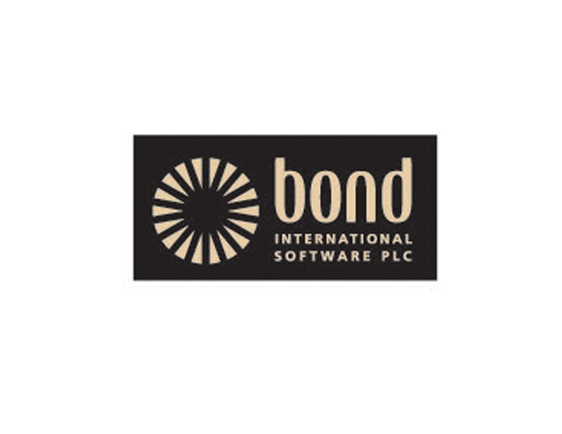 BOND品牌設(shè)計(jì)公司標(biāo)志以黑底金色體現(xiàn)高端，圓形向外發(fā)散的圖形元素代表擴(kuò)展。