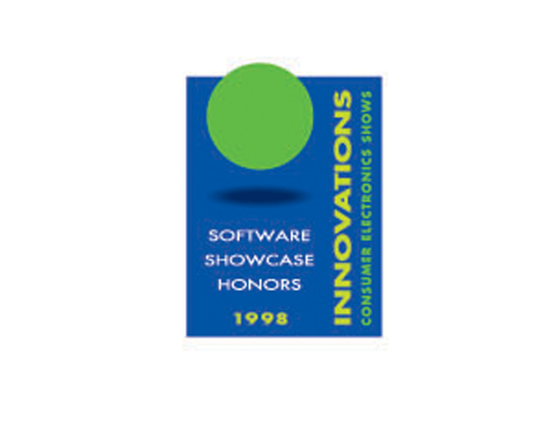 藍色的長方形與圓形綠色圖形的結合給人一種清新的視覺體驗