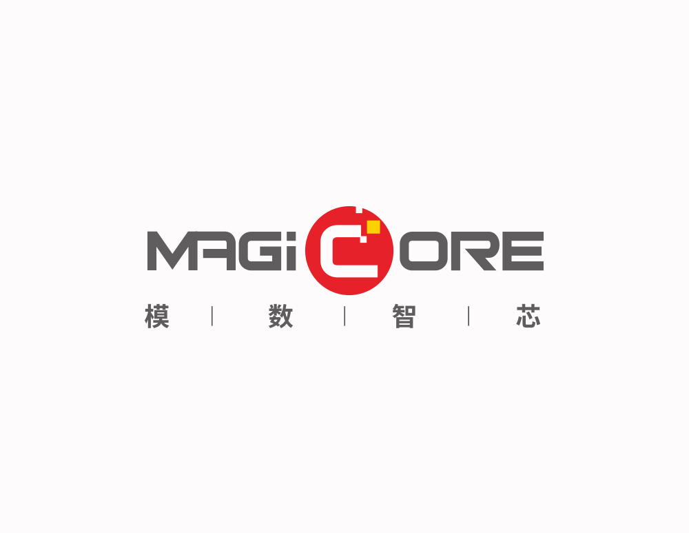 模數(shù)智芯微LOGO設(shè)計(jì)中心創(chuàng)意以顆粒飛出的設(shè)計(jì)寓意產(chǎn)品走向全世界